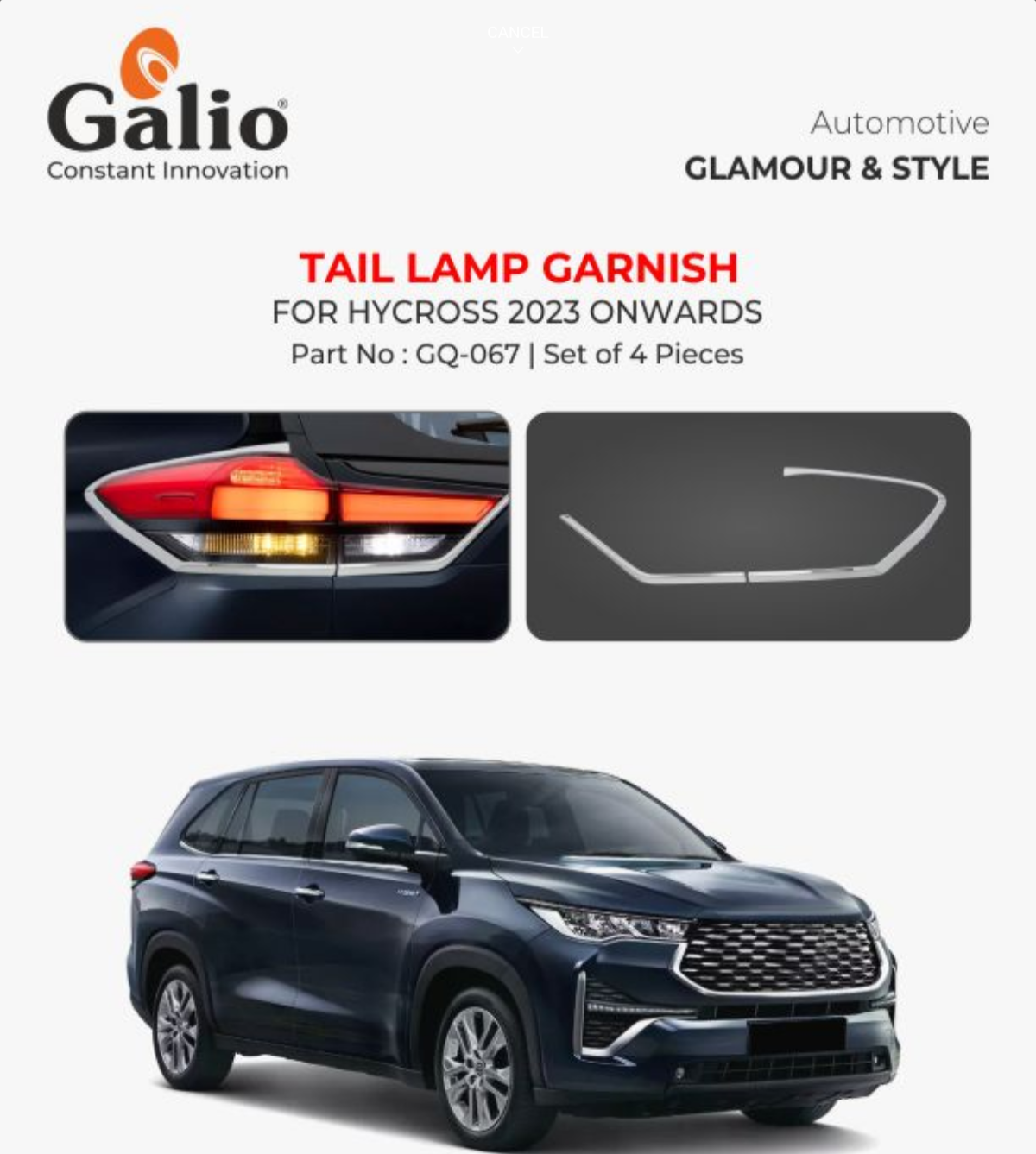 Hycross Tail Lamp Chrome